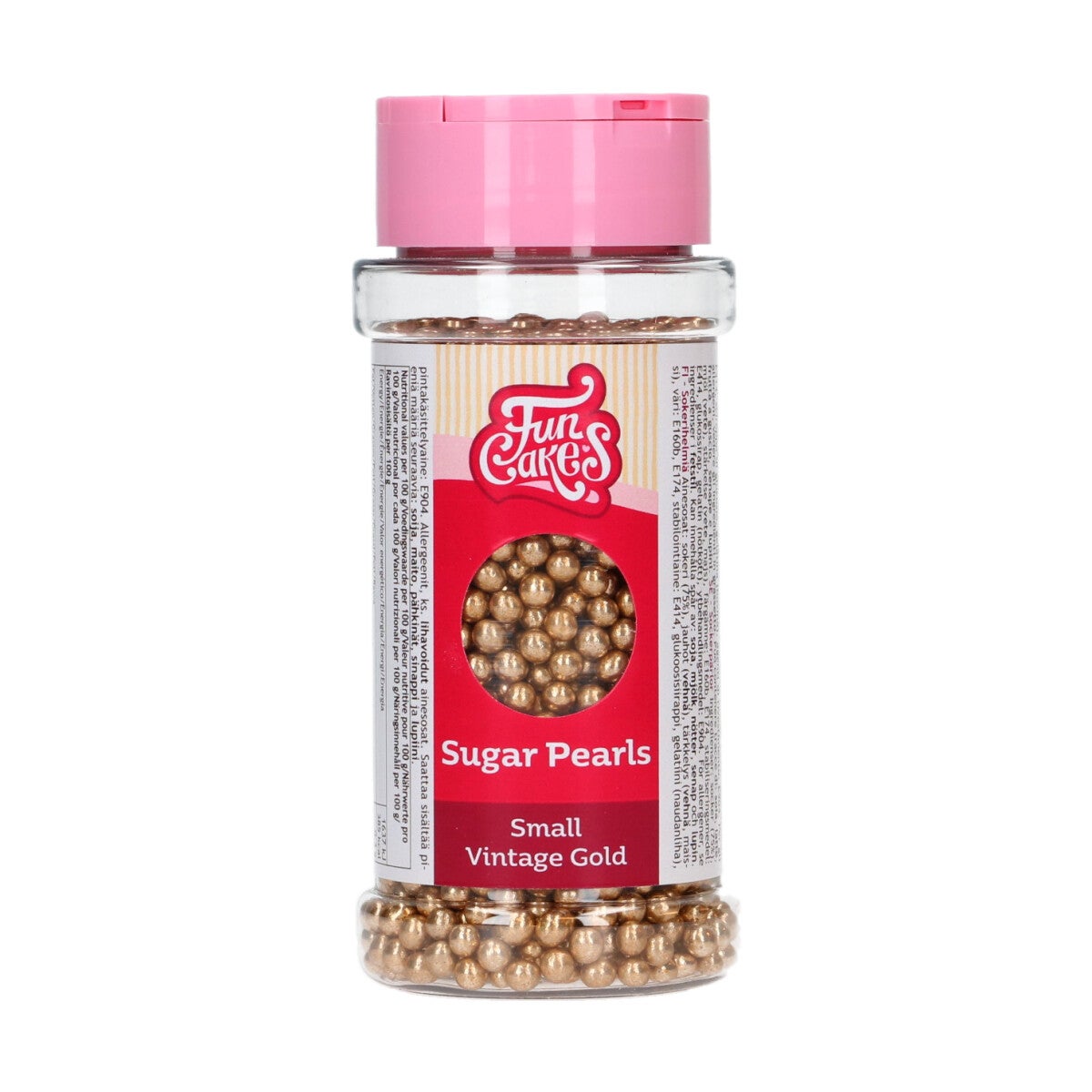 FunCakes Sugar Pearls Small Vintage Gold 80 g