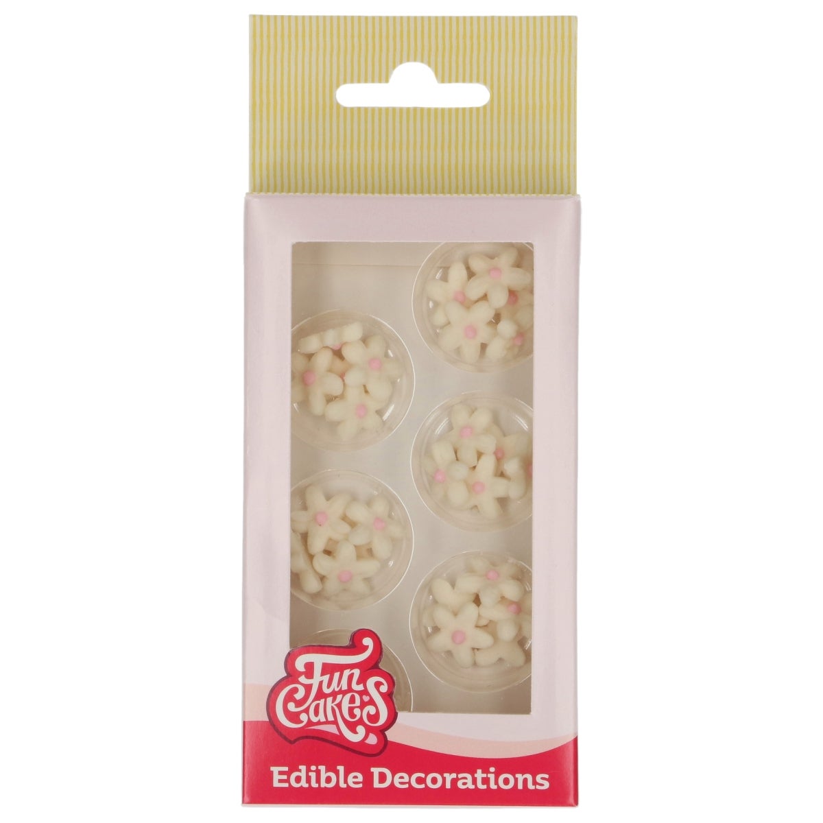 FunCakes Fondant Decoraties Chrysant Wit Lichtroze set/30
