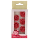 FunCakes Fondant Decoraties Rozen Rood set/6