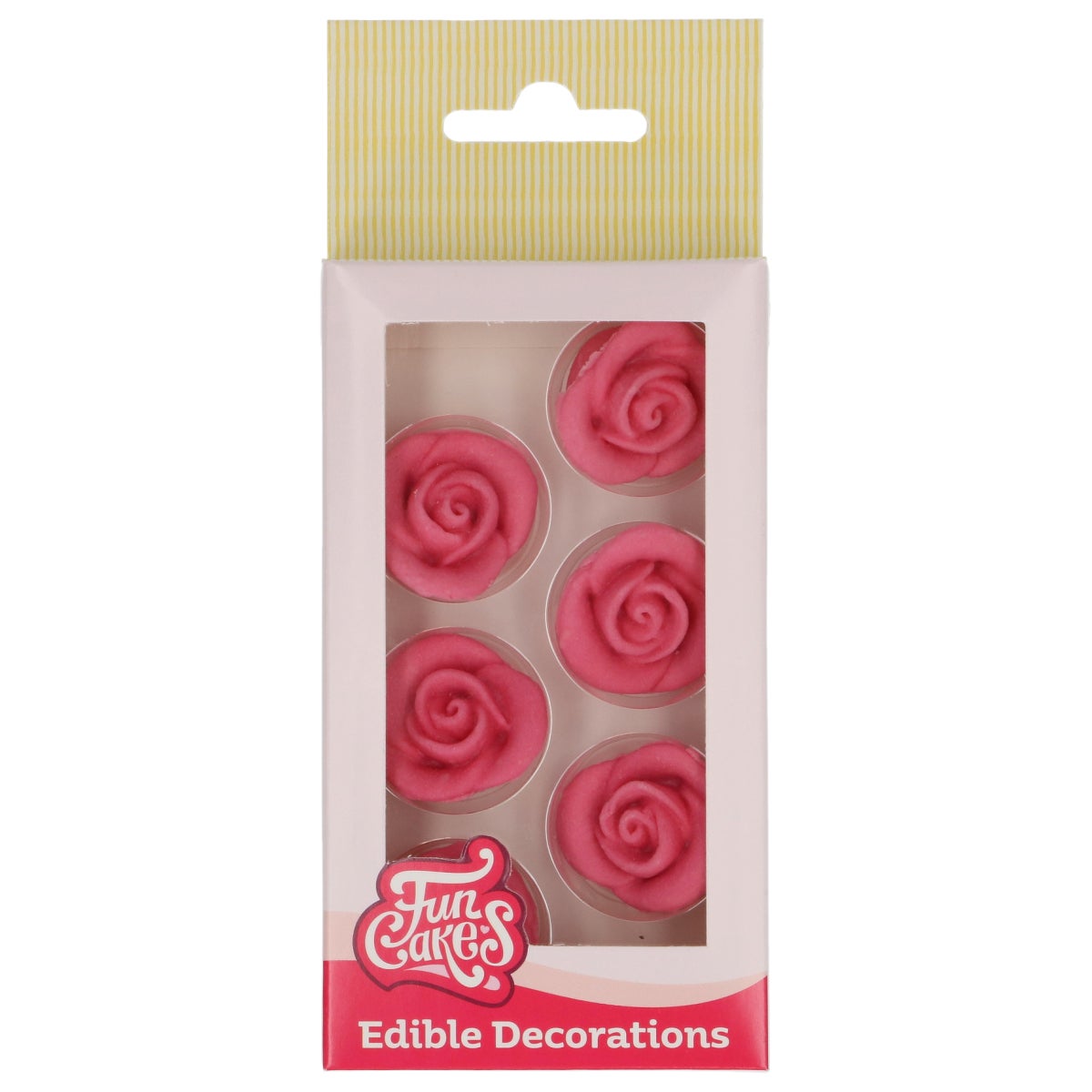 FunCakes Fondant Decoraties Rozen Roze set/6