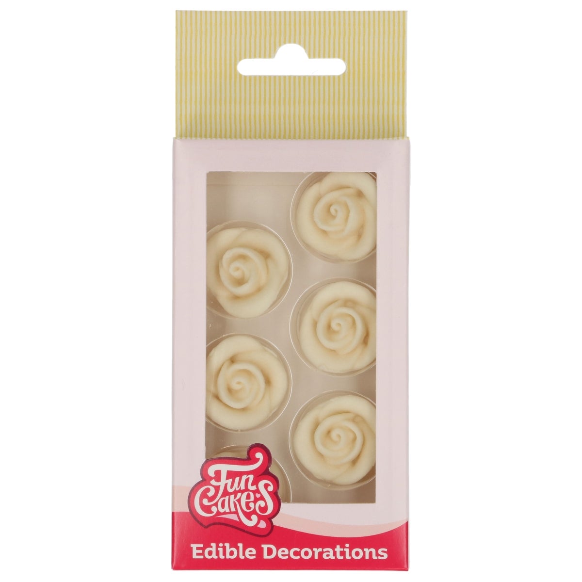 FunCakes Fondant Decoraties Rozen Wit set/6