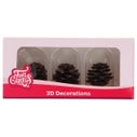 FunCakes Chocolade Decoraties 3D Denneappels pk/3