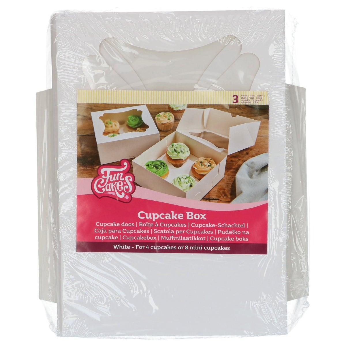 FunCakes Cupcake Doos 4 - Wit pk/3
