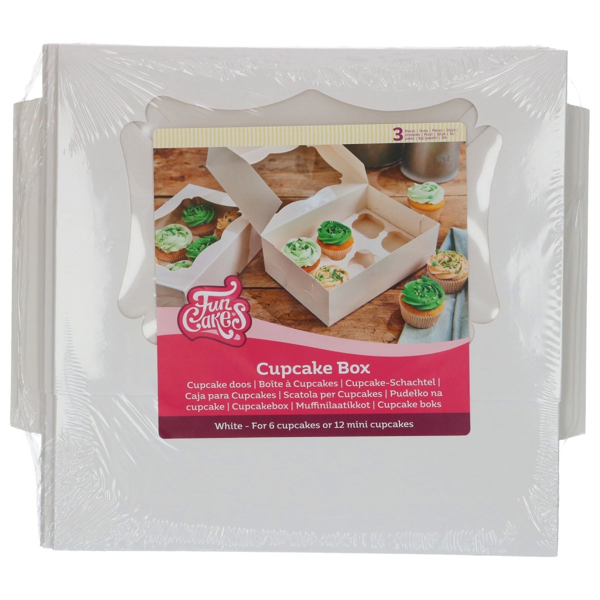FunCakes Cupcake Doos Wit 6 pk/3