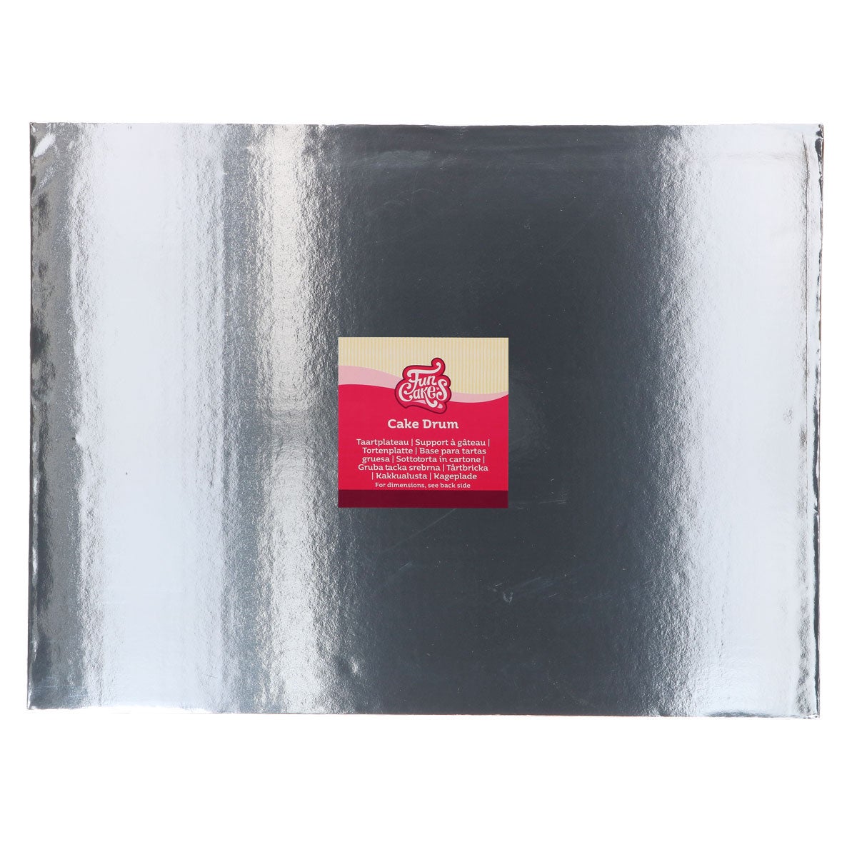FunCakes Cake Drum Rechthoek Zilver 40x30cm 20mm
