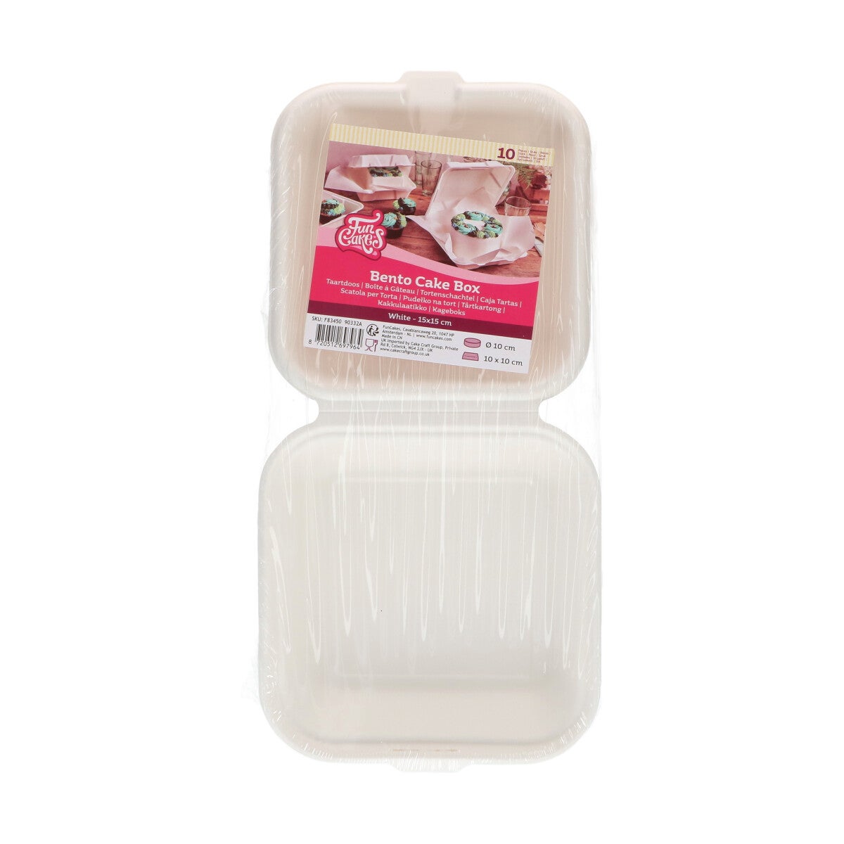 FunCakes Bento Taart Doos Wit 15x15cm pk/10