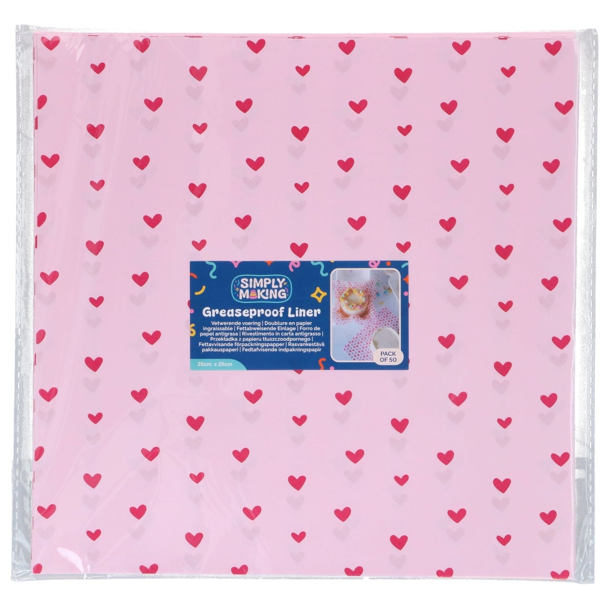 Simply Making Bento Box Vellen Roze Hartjes 25x25 cm pk/50