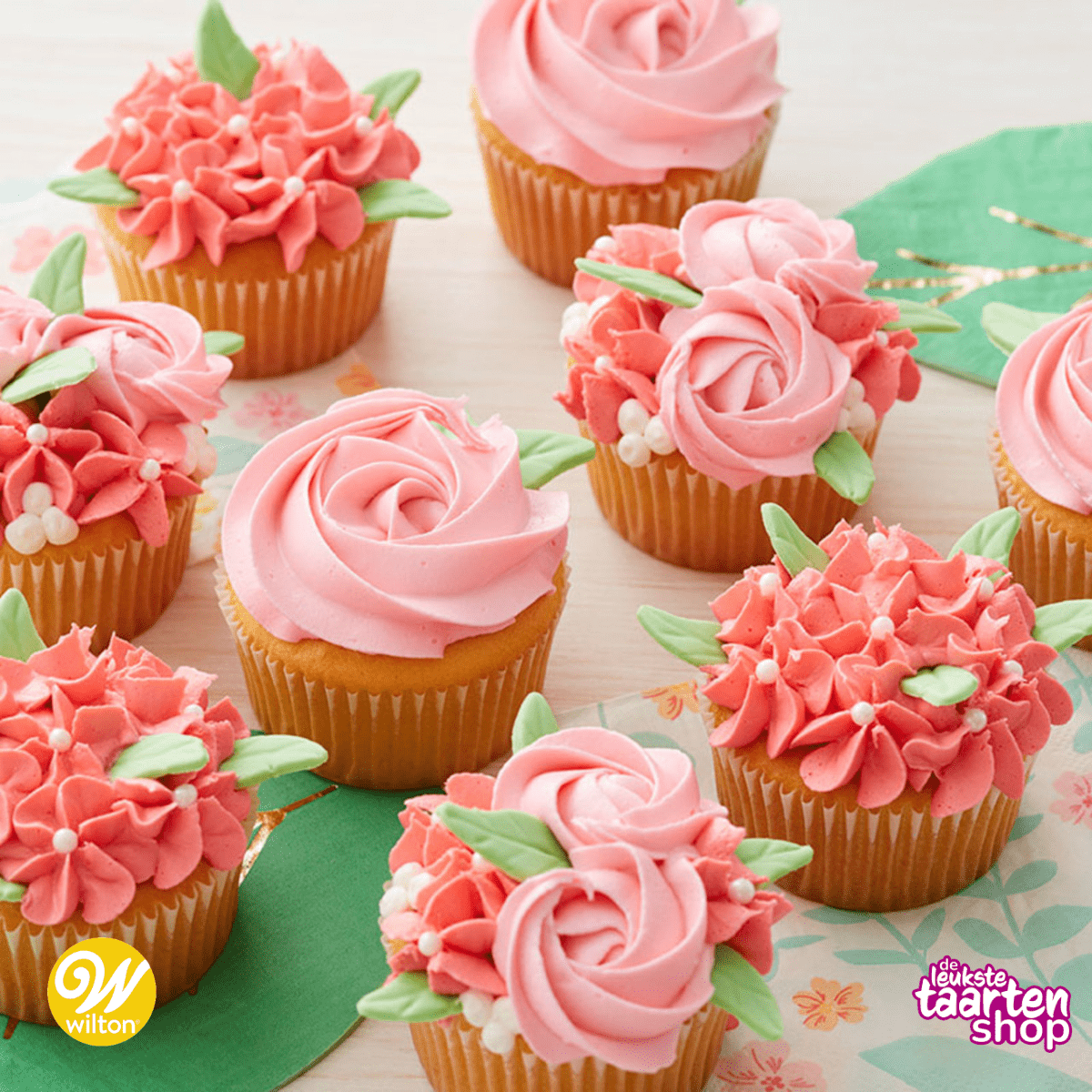 Roze Bloemen Cupcakes