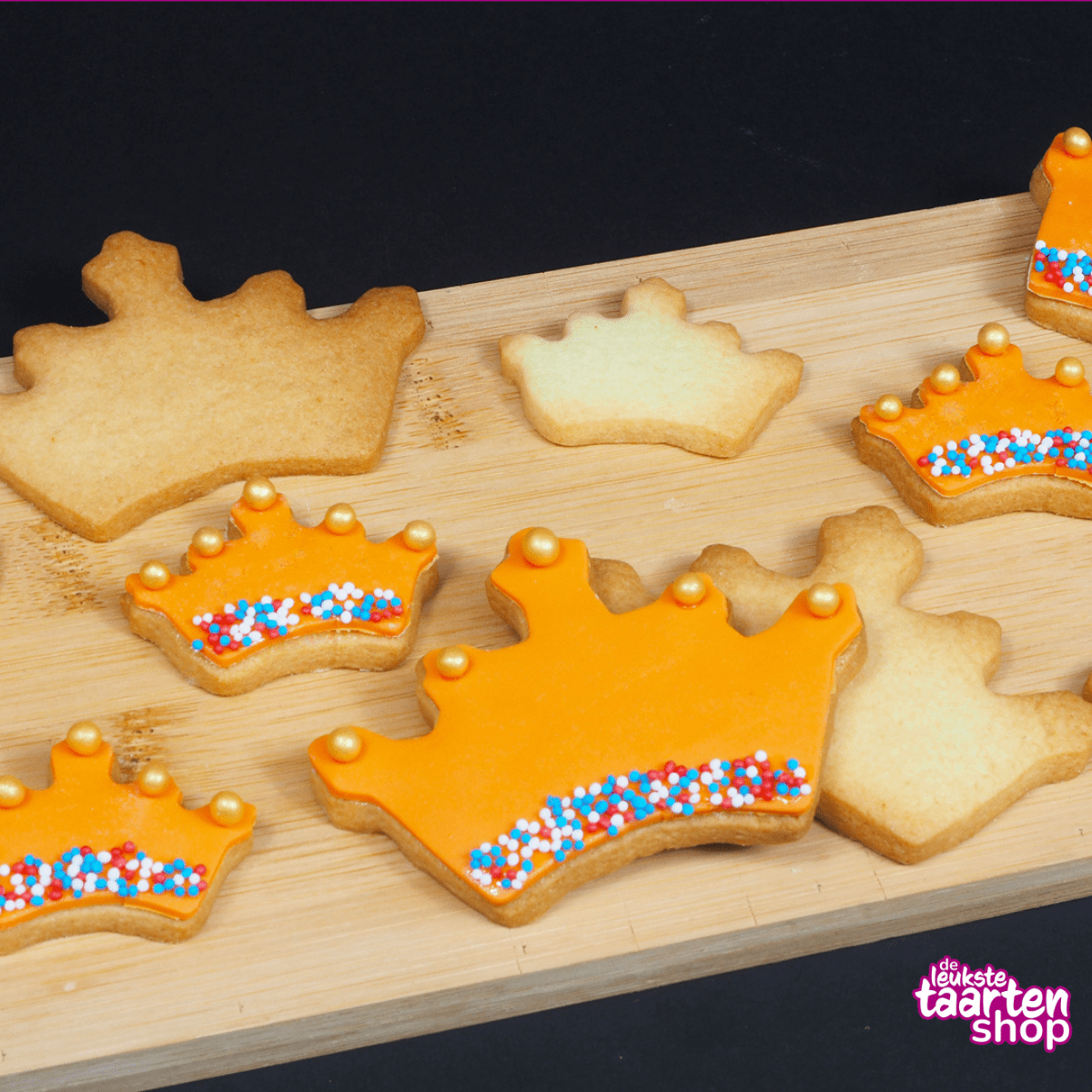 Koningsdag koekjes met oranje fondant