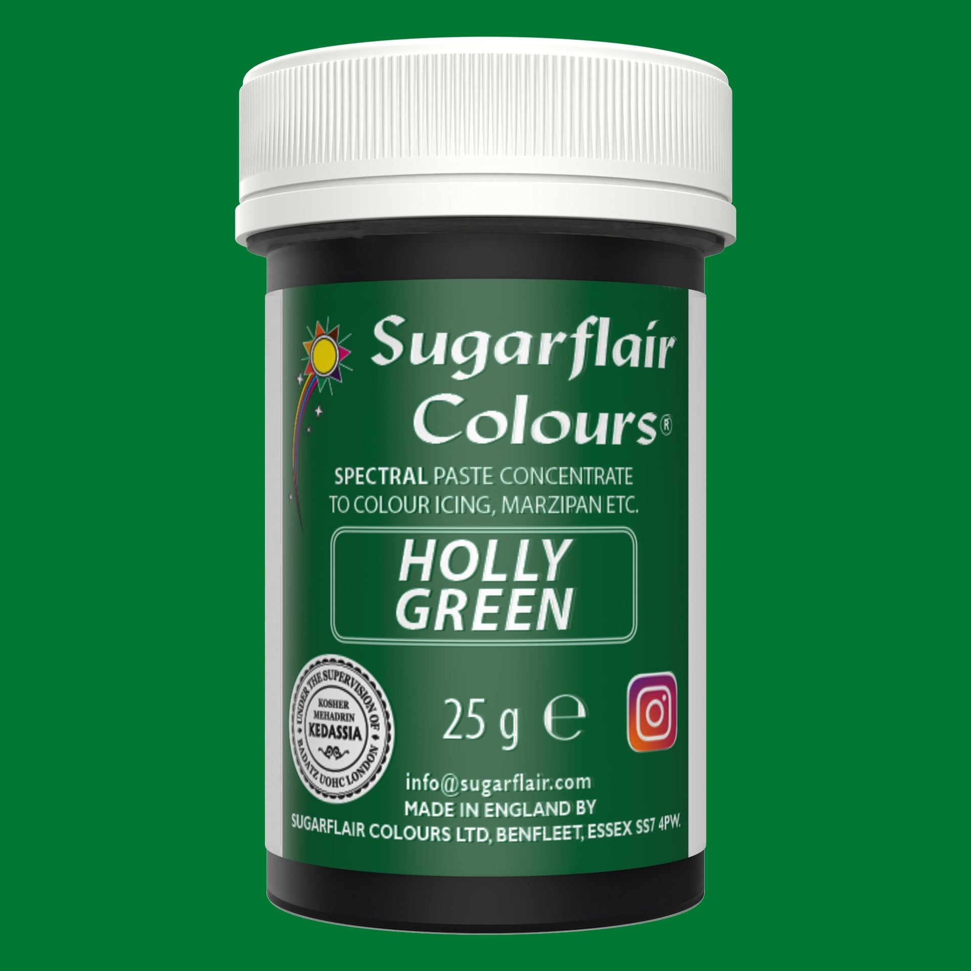 Sugarflair Paste Colour Holly Green 25g