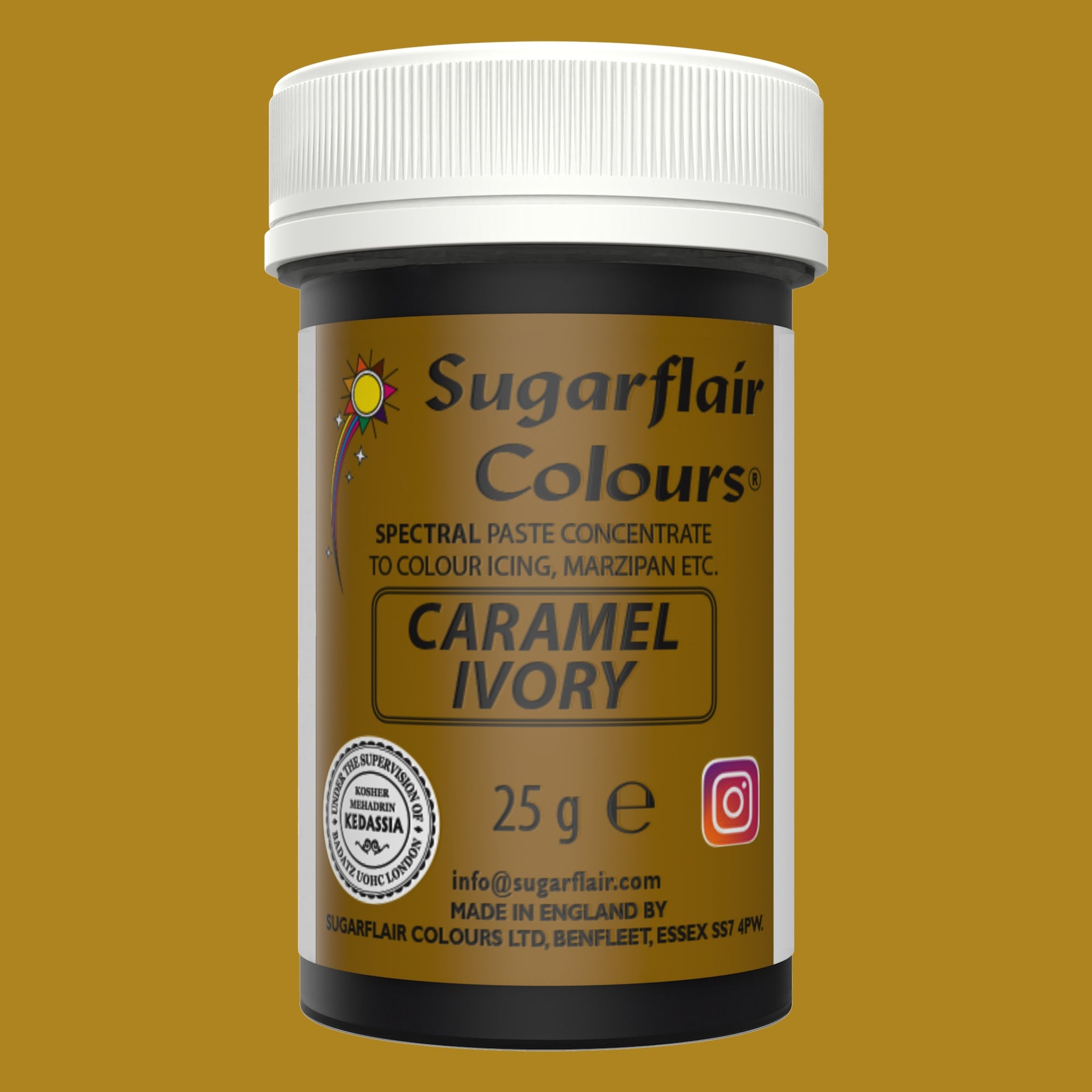 Sugarflair Paste Colour Caramel/Ivory 25g