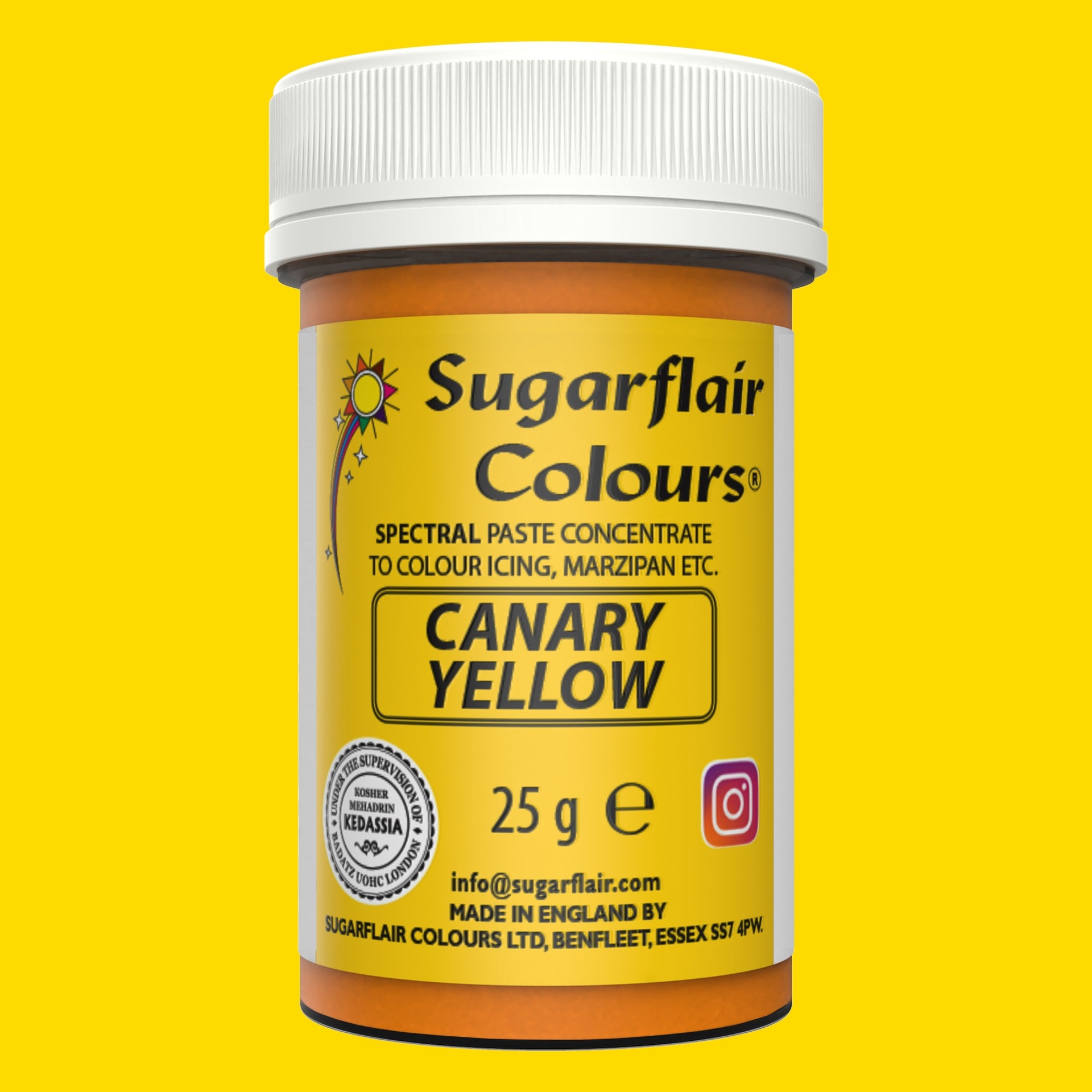 Sugarflair Paste Colour Canary Yellow 25g