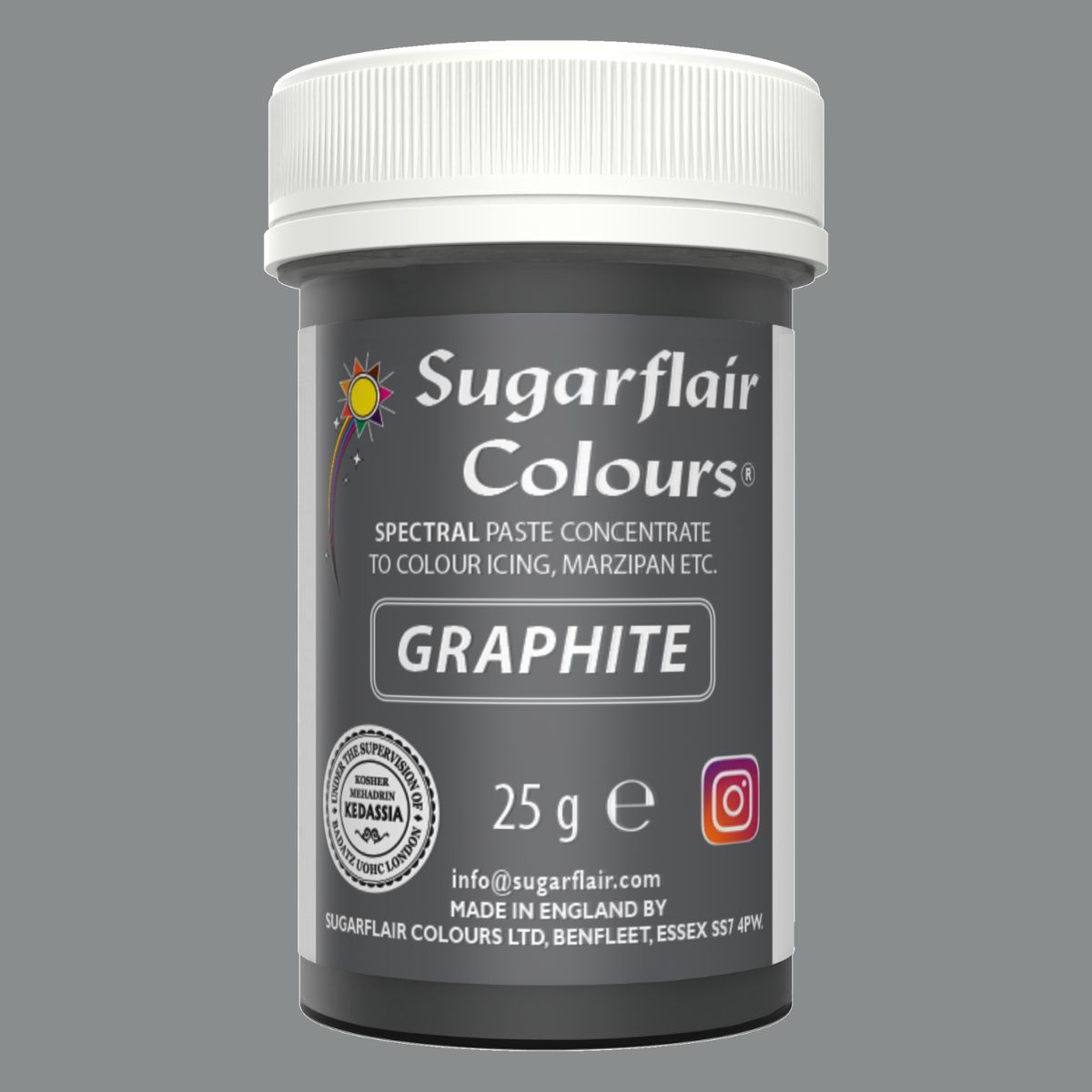 Sugarflair Paste Colour Graphite 25g