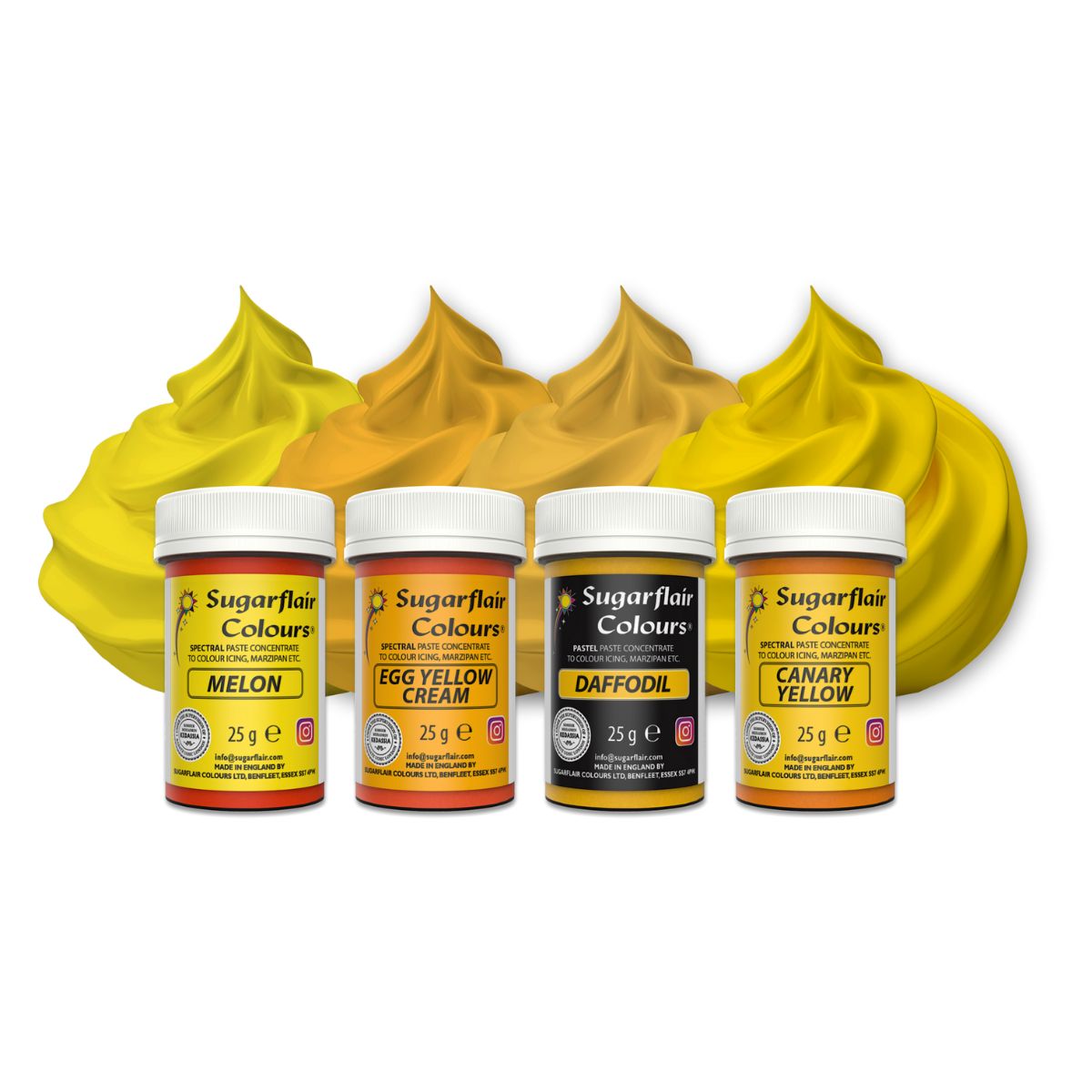 Sugarflair Paste Colour Mixed Geel set/4
