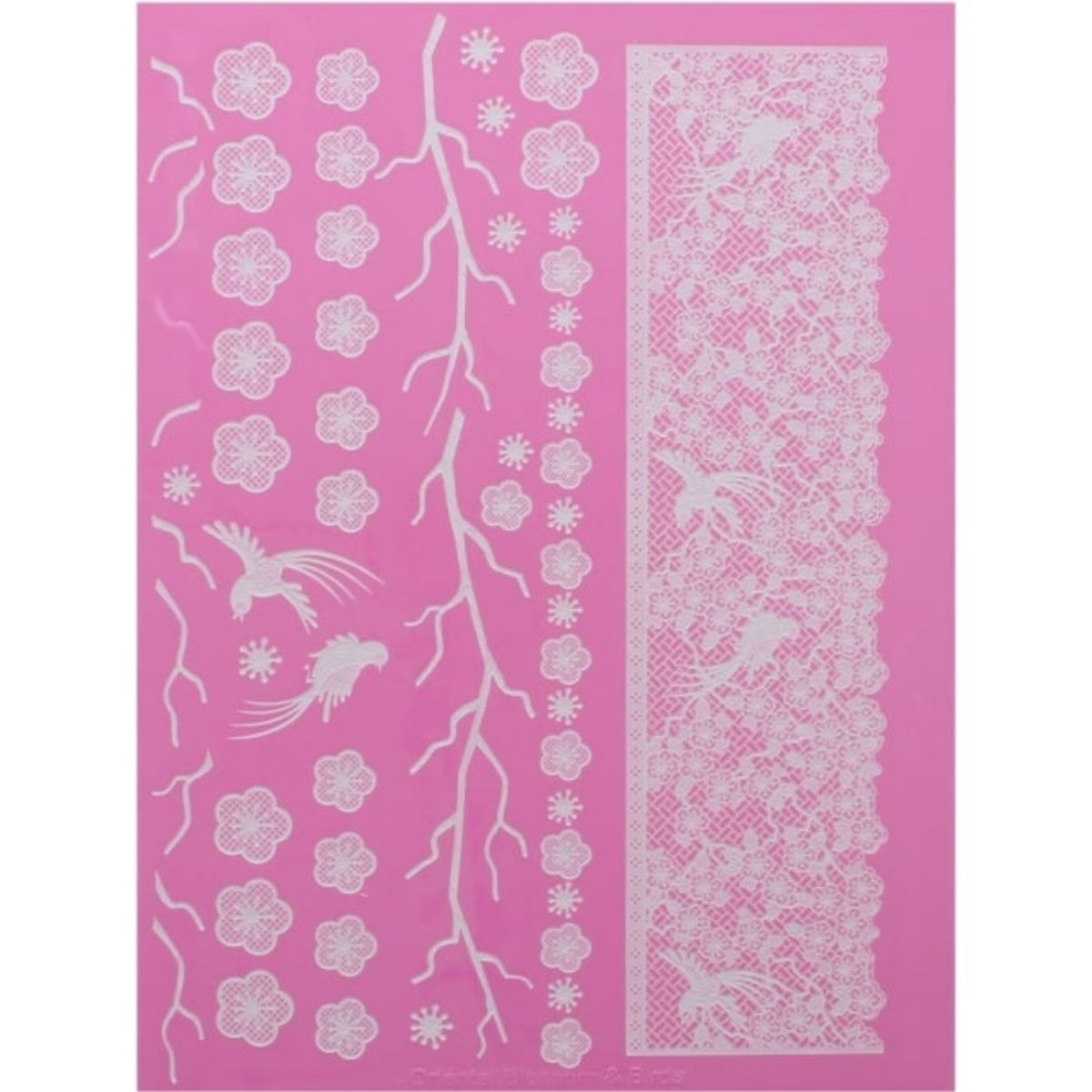 Cake Lace Mat - Oosterse Bloesem & Vogels Groot