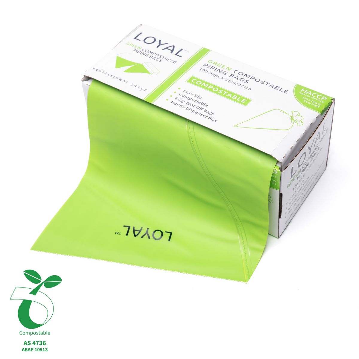 LOYAL Biologisch Afbreekbare Spuitzakken Groen 38cm pk/100