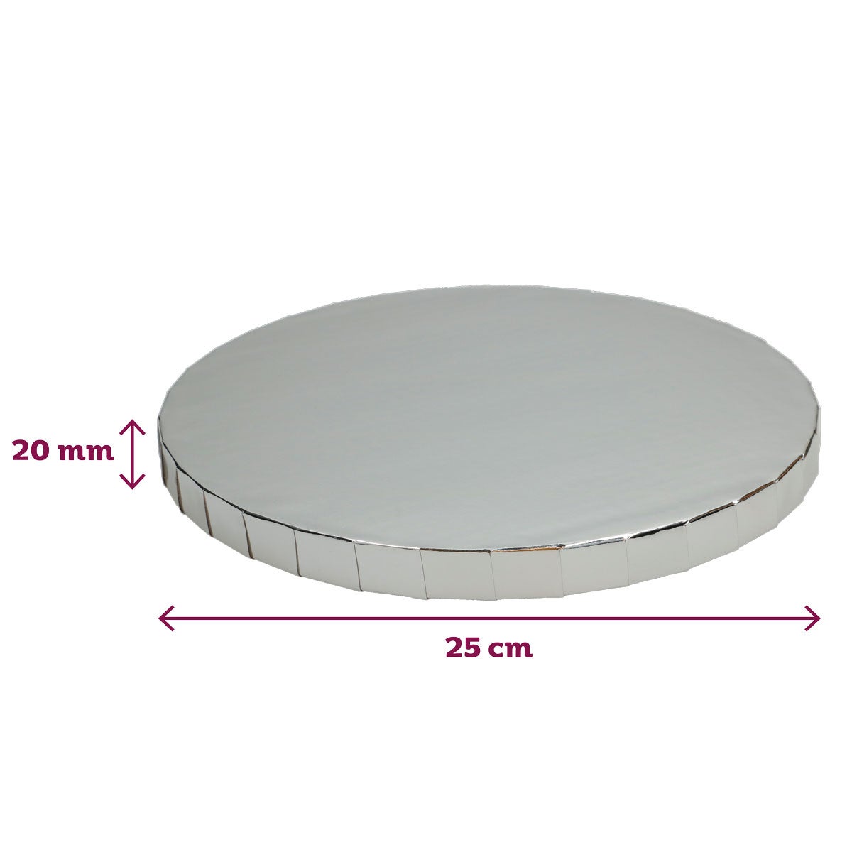 FunCakes Cake Drum Rond Zilver Ø25cm 20mm