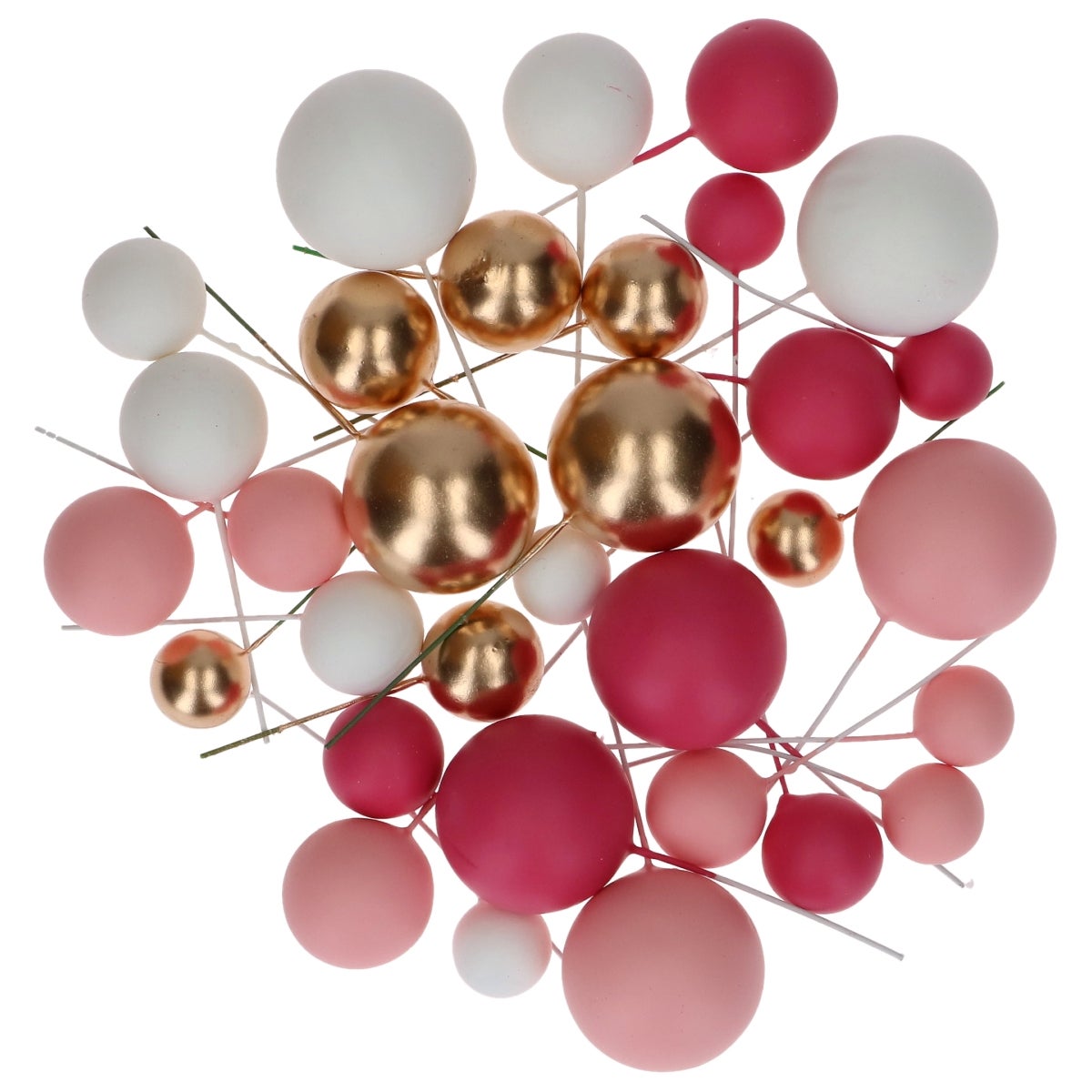 Simply Making Decoratieve Ballenset Hot Pink Ombre & Goud pk/32