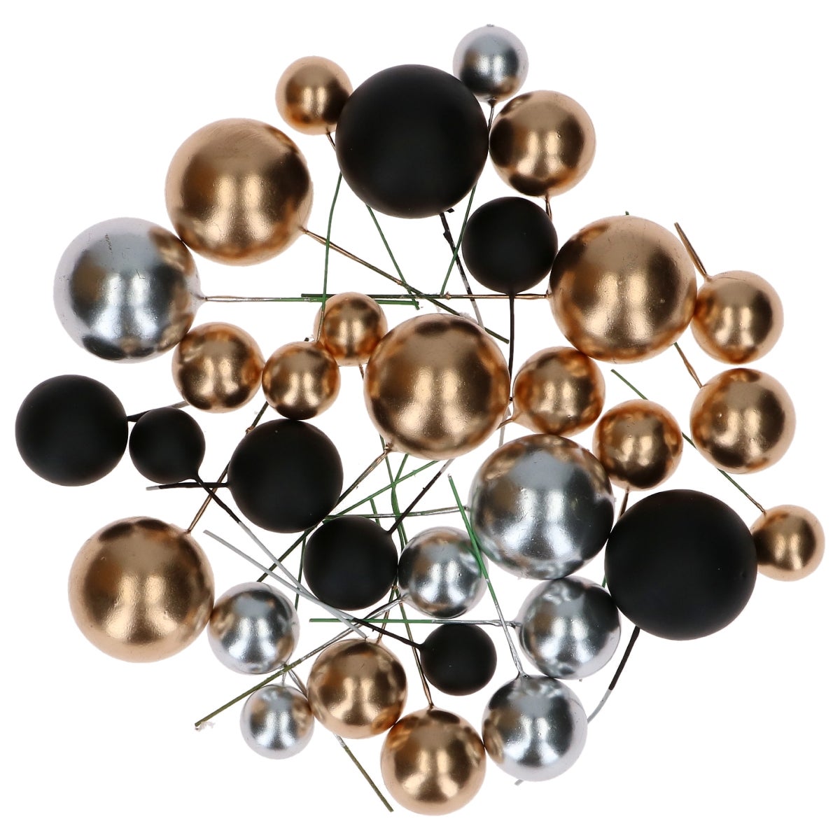 Simply Making Decoratieve Ballenset Metallic Goud Zilver & Zwart pk/32