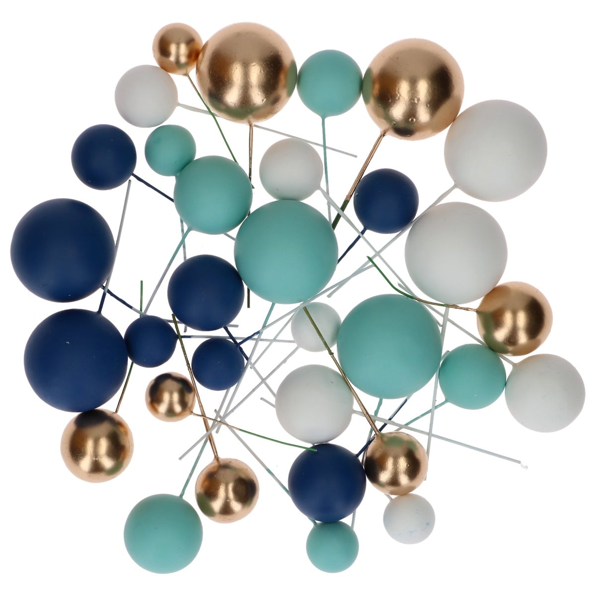 Simply Making Decoratieve Ballenset Blauw Ombre & Goud pk/32