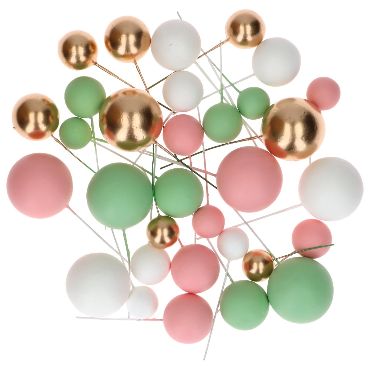 Simply Making Decoratieve Ballenset Pastel Roze Groen & Goud pk/32