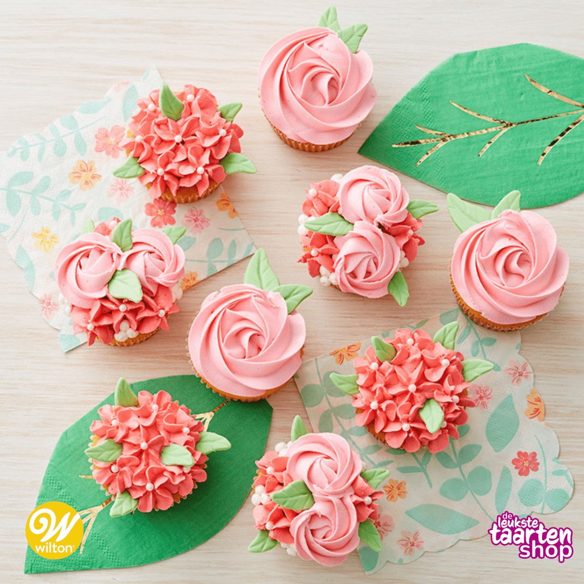Roze Bloemen Cupcakes