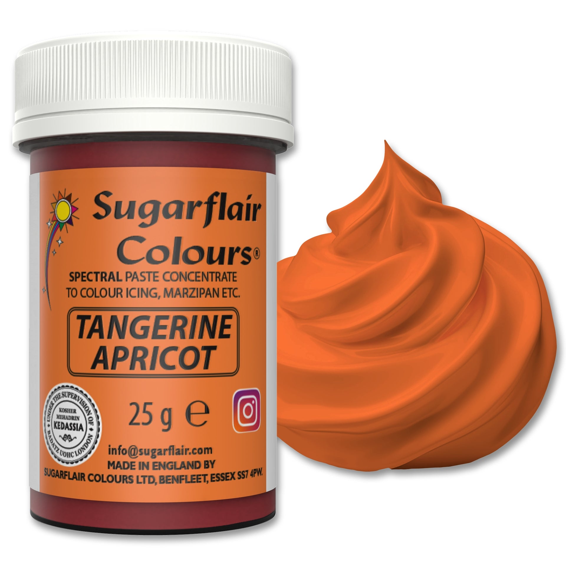 Sugarflair Paste Colour Tangerine/Apricot 25g