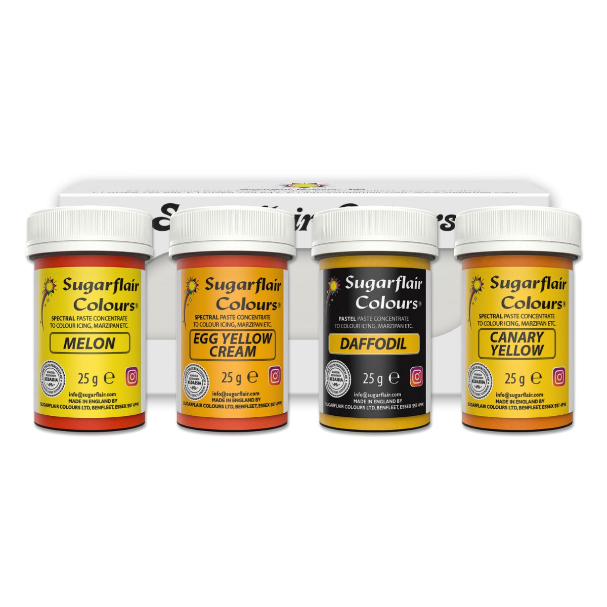Sugarflair Paste Colour Mixed Geel set/4
