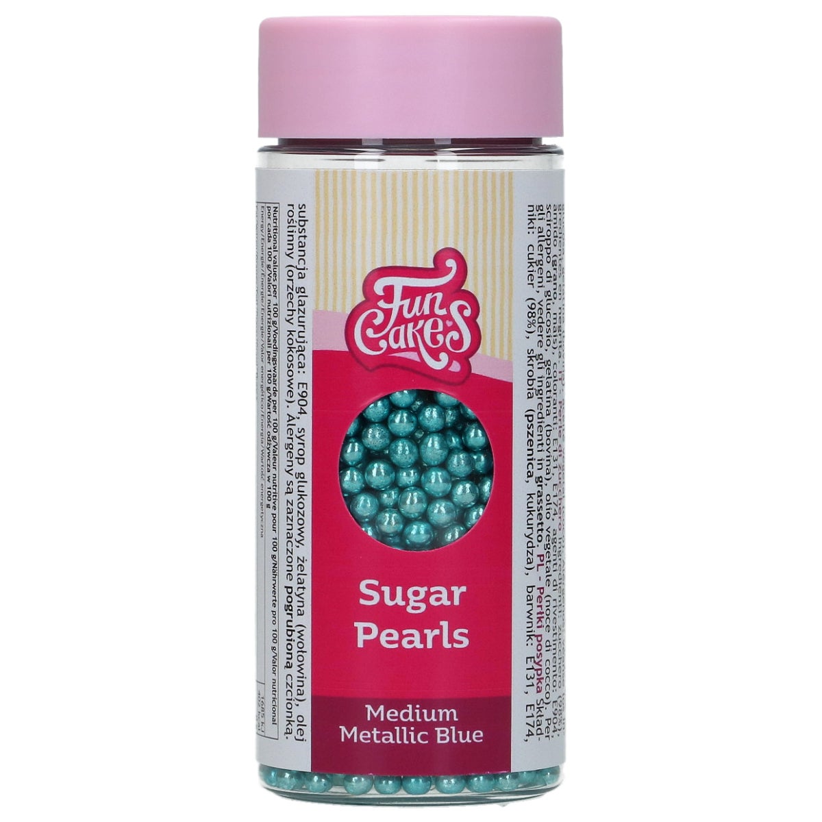 FunCakes Suikerparels Medium Metallic Blauw 80g