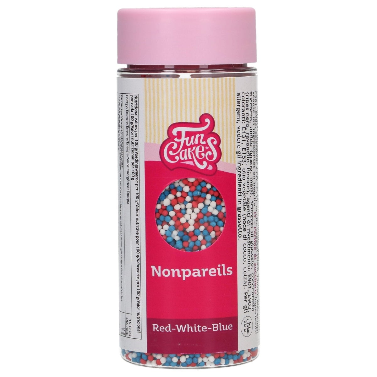 FunCakes Nonpareils Rood-Wit-Blauw 80g
