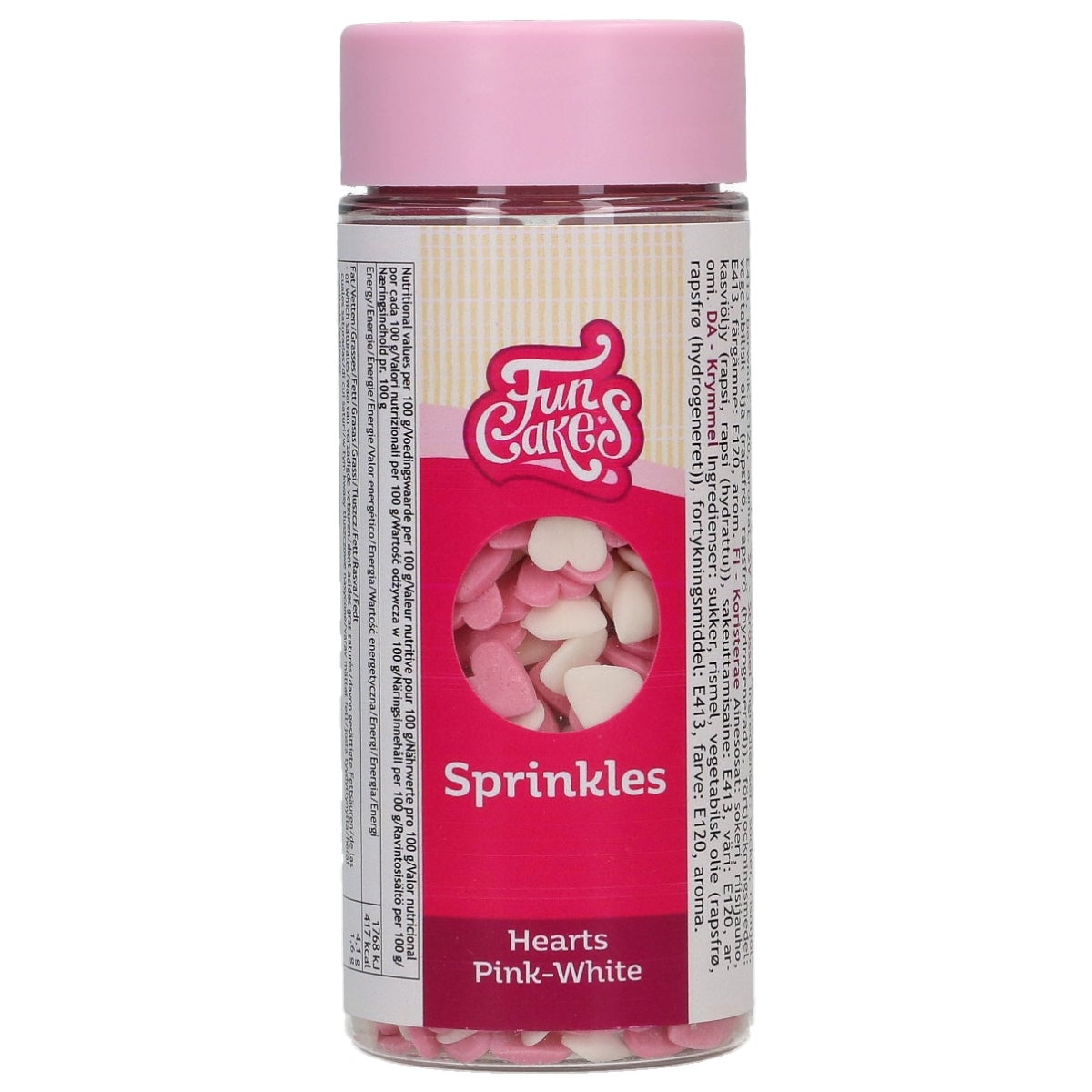 FunCakes Hartjes Roze-Wit 60g