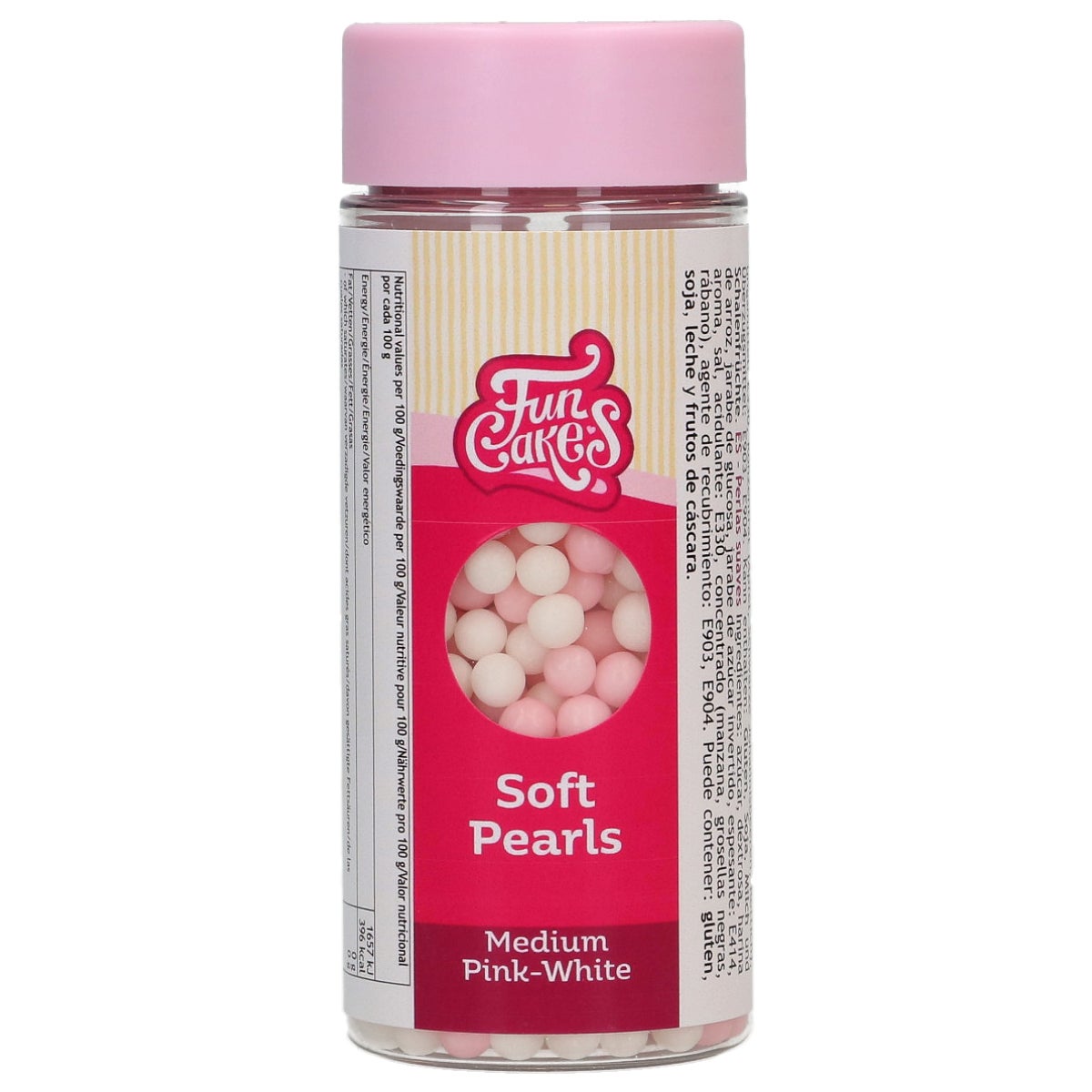 FunCakes Zachte Parels Medium Roze/Wit 60 g