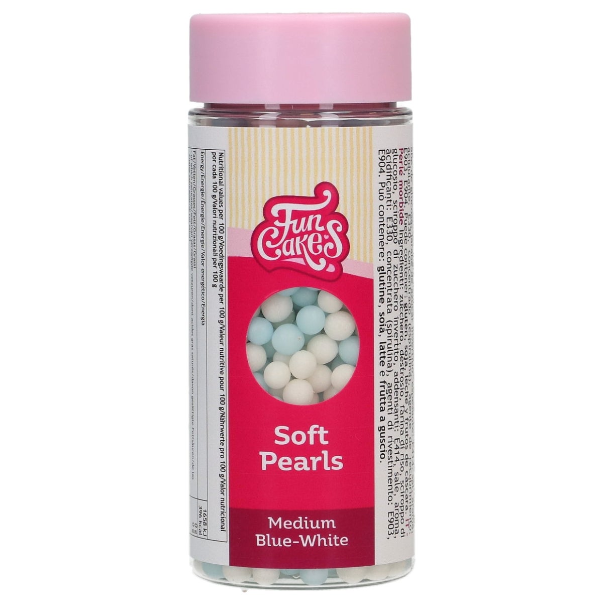 FunCakes Soft Pearls Medium Blauw/Wit 60g