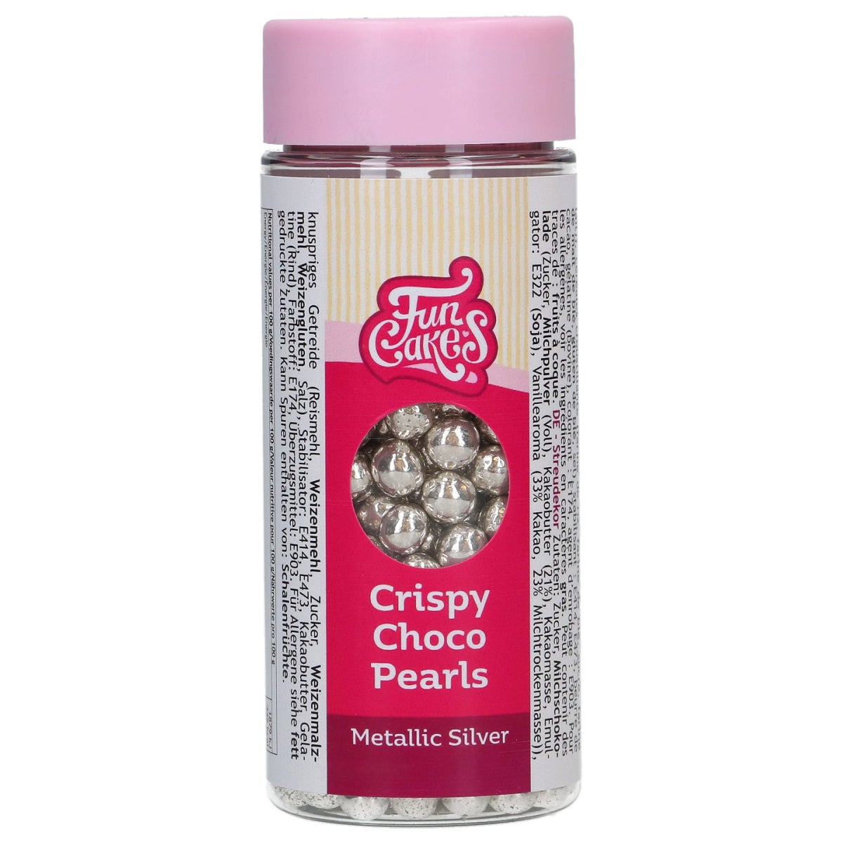FunCakes Crispy Choco Pearls Metallic Zilver 60g