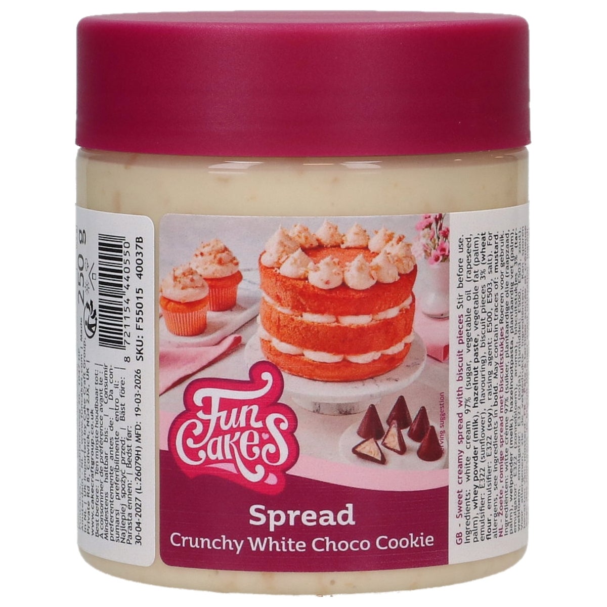 FunCakes Spread Crunchy White Choco Cookie 250g