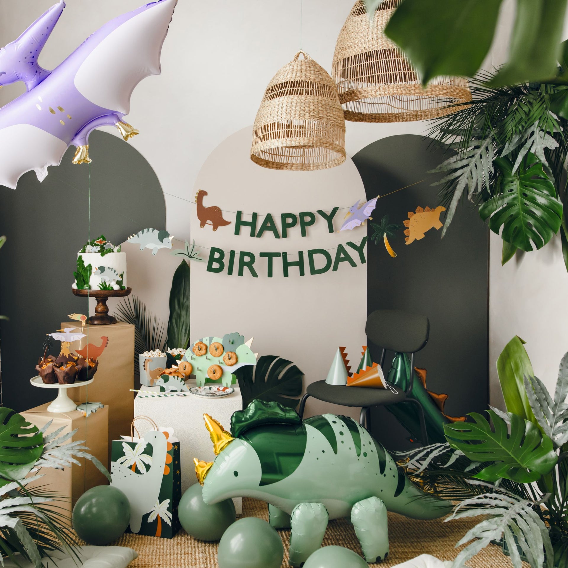 PartyDeco Cupcake Toppers - Dinosaurussen - 8-12cm pk/6