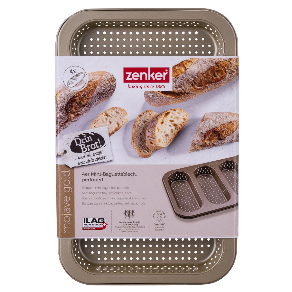 Zenker Mini Baguette Bakvorm Geperforeerd 4 vaks