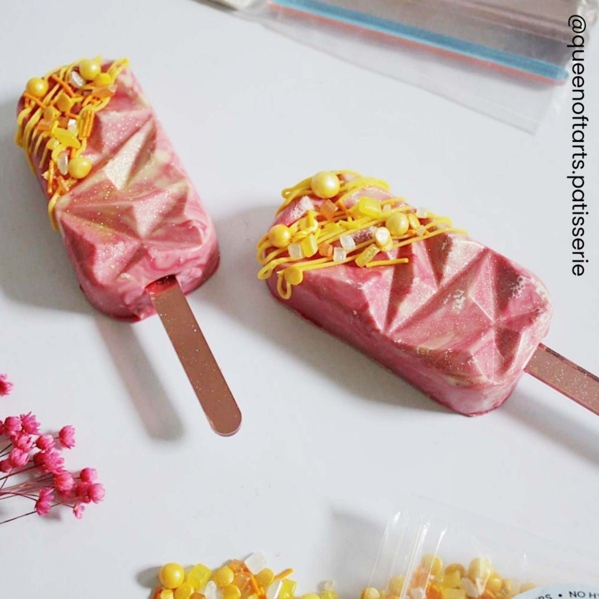 Simply Making Cakesicle Sticks pk/10 - Glanzend Rosé Goud - 113mm