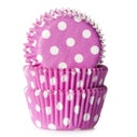 House of Marie Mini Baking cups Stip Roze - pk/60