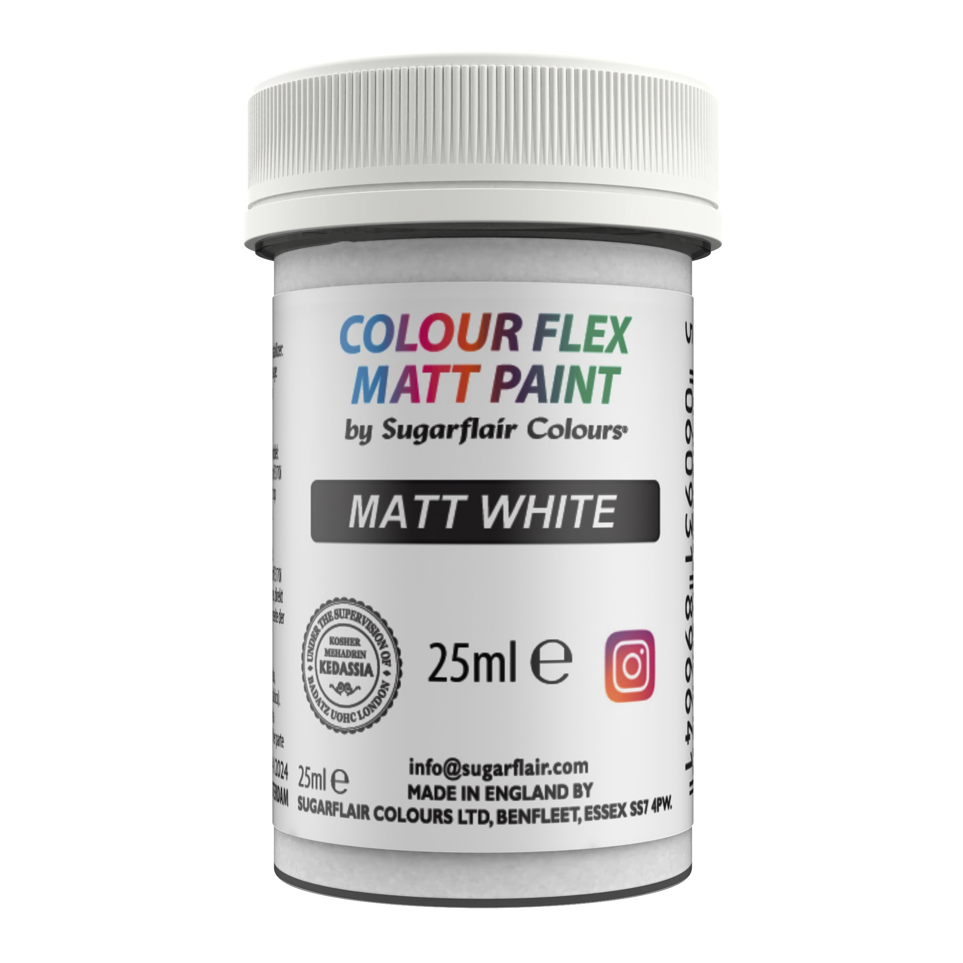 Sugarflair Eetbare Verf Mat Wit 25 ml