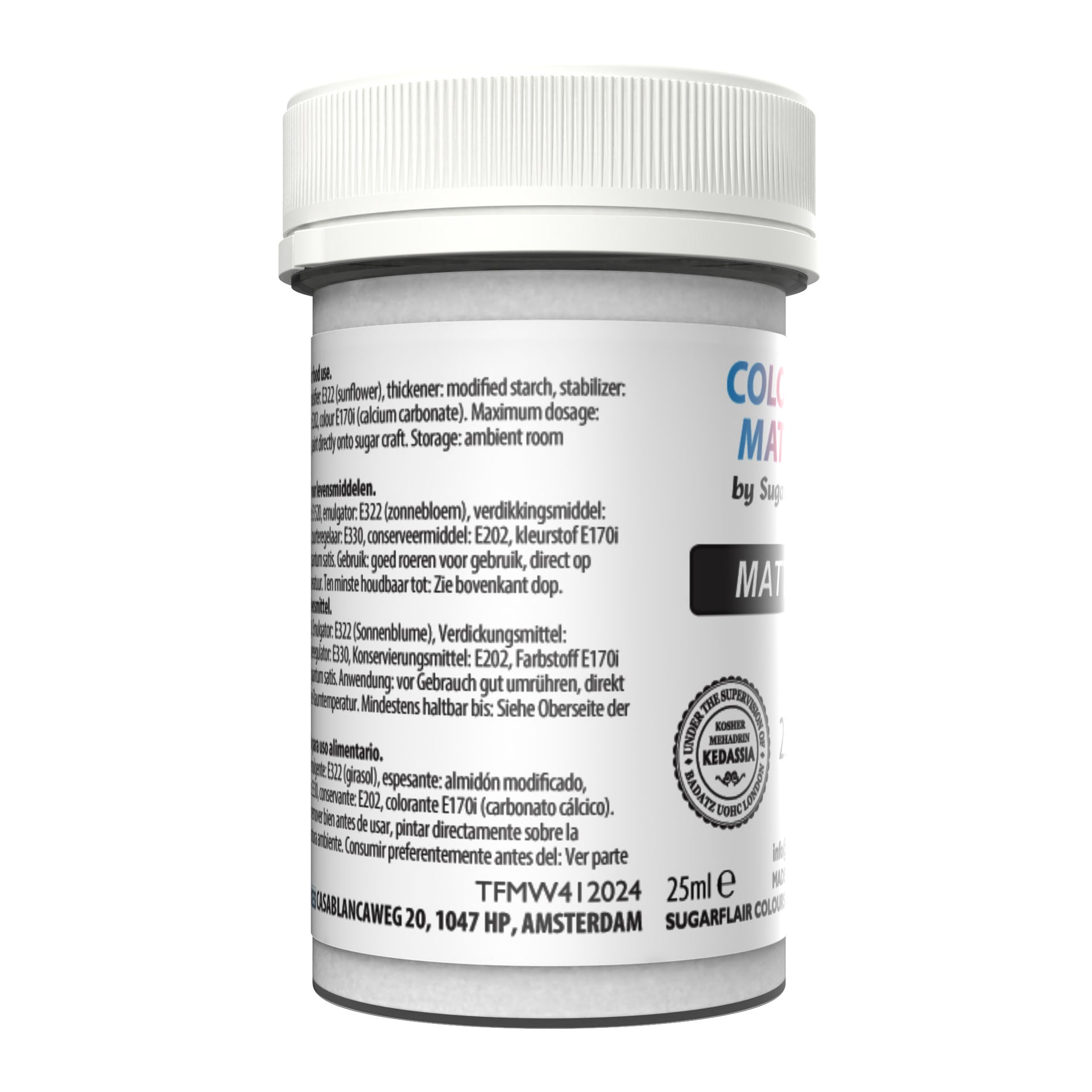 Sugarflair Eetbare Verf Mat Wit 25 ml