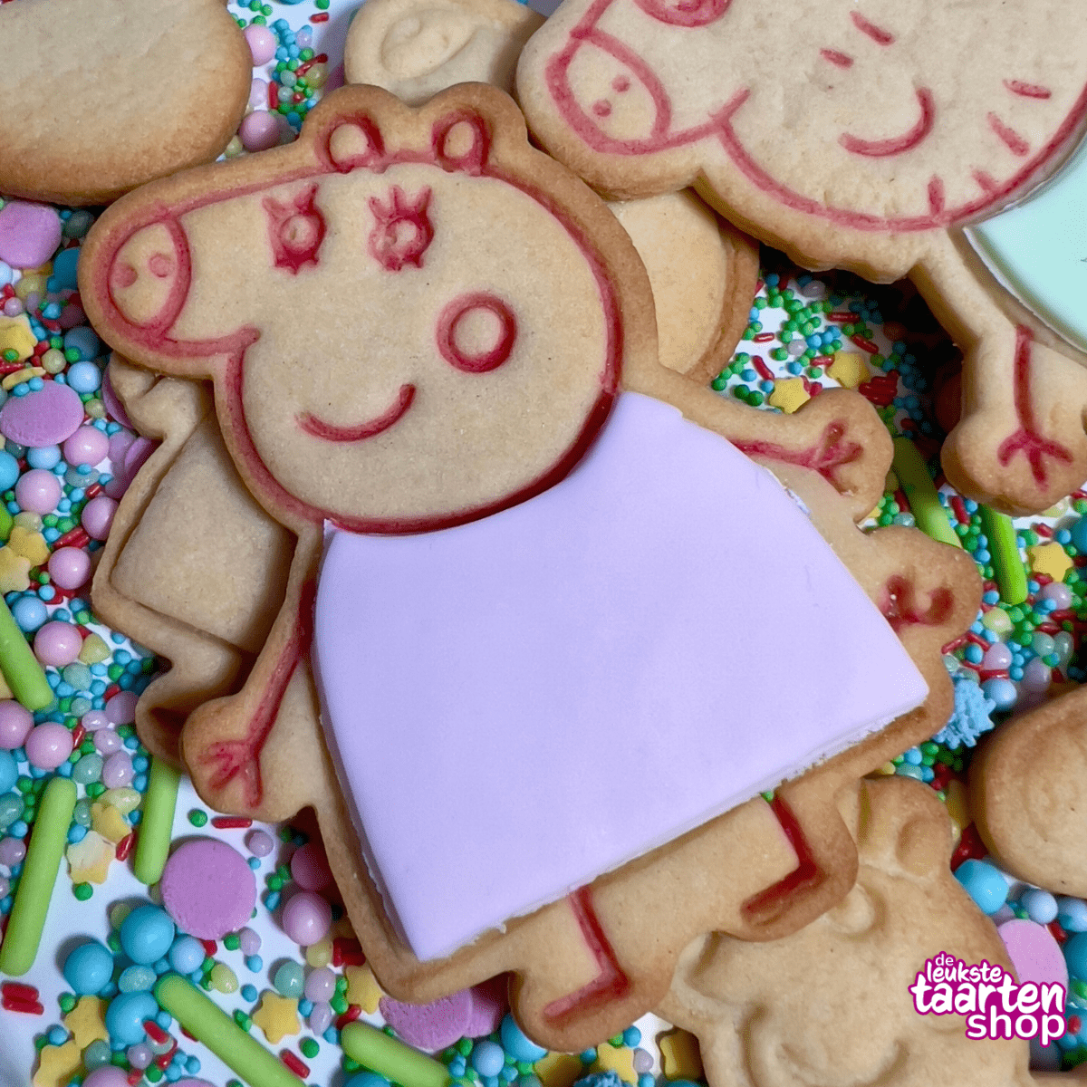 Peppa Pig Koekjes met Fondant