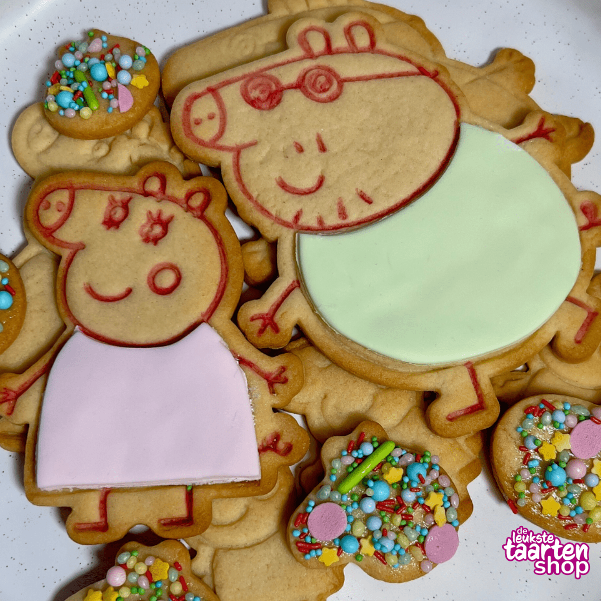 Peppa Pig Koekjes met Fondant