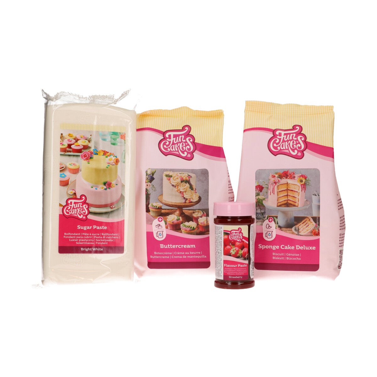 Voordeel bakpakket: Aardbeien Fondanttaart
