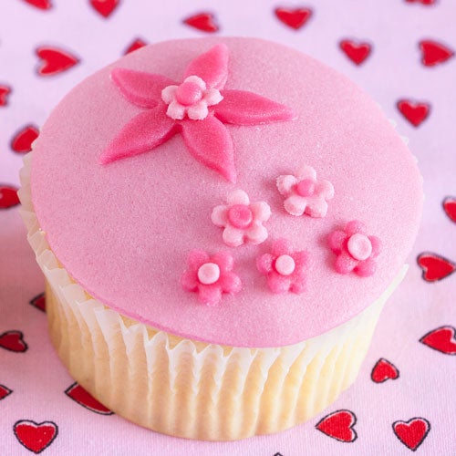 Basis cupcakes met fondant/marsepein