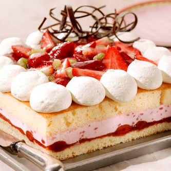 Aardbeien bavarois taart