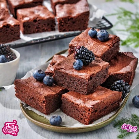 Glutenvrije Brownie met Blauwe Bessen en Bramen