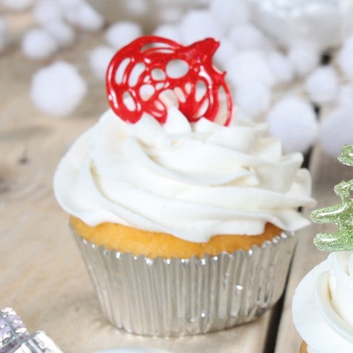 Isomalt Kerst cupcakes