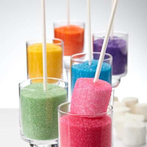 Gesuikerde marshmallow pops
