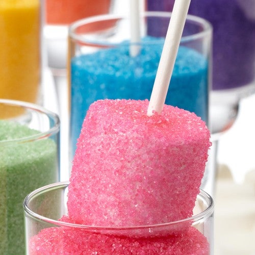 Gesuikerde marshmallow pops